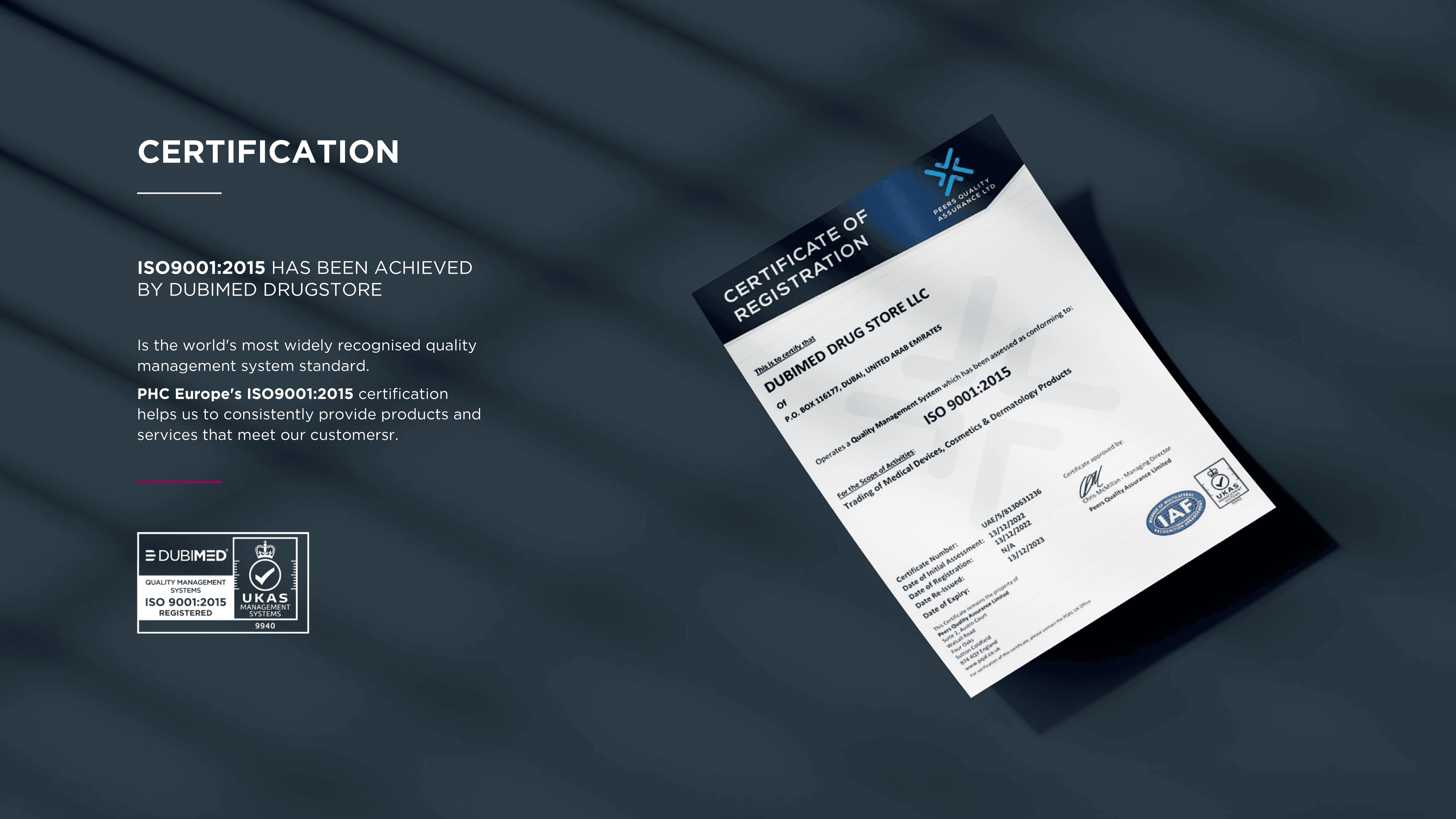 DUBIMED ISO Certified Drug Store